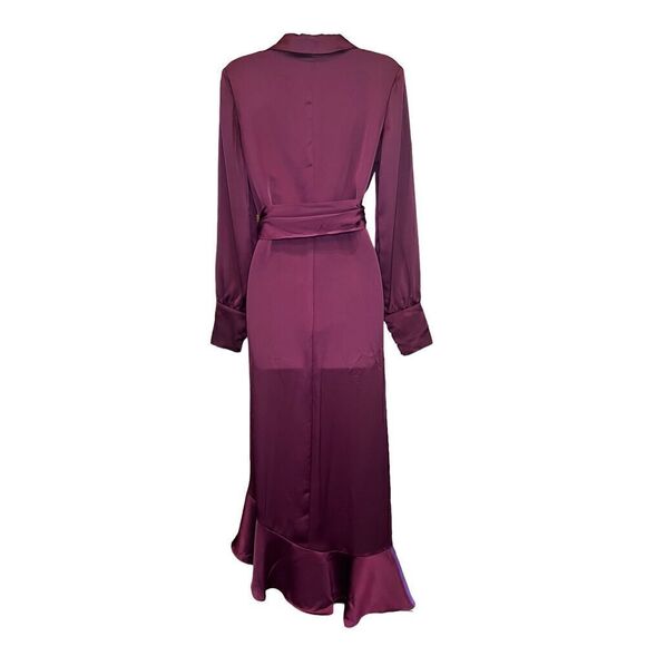 MAC DUGGAL 12506 Faux Wrap Dress in Wine NWT Size 0 - Picture 5 of 7